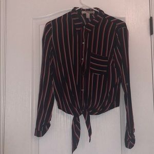 Button Down Navy Blue Forever 21 Top❤️